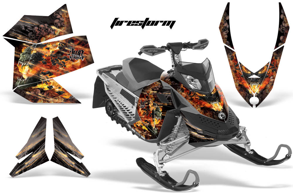 Skidoo REV XP Graphics Kit BLACK Firestorm